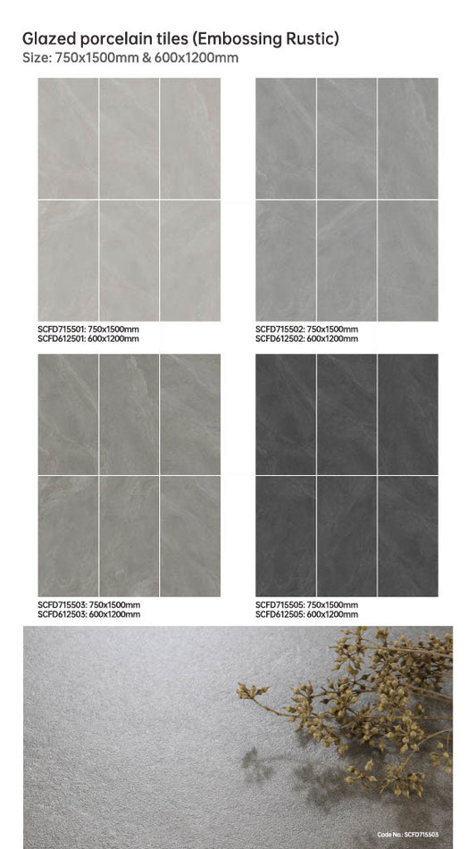 Tiles - Glazed Porcelain Tiles - Embossing Rustic